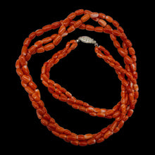 Load image into Gallery viewer, Coral Oval Graduated Bead Necklace | 20&quot; Long | 3x6 to 5x8mm | Red | Necklace |
