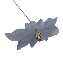 Load image into Gallery viewer, Chalcedony 18ct Hand Carved Flower Pendant Bead | 39x18x4mm | Blue | 1 Bead |

