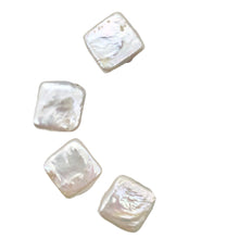 Load image into Gallery viewer, Four Beautiful White 11x11x4mm Square Coin FW Pearls
