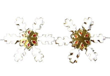 Load image into Gallery viewer, 2 Golden Cloisonne Snowflake Centerpiece 30x27x4mm Beads 8638H
