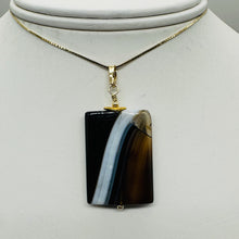 Load image into Gallery viewer, Semi Precious Stone Jewelry Sardonyx Agate Pendant Necklace 14Kgf | 1 3/4&quot; Long|
