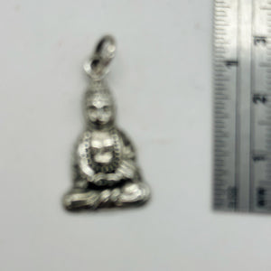 Buddha Sterling Silver Pendant | 1 1/4" Long | Silver | 1 Pendant |