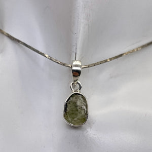 Moldavite 8.6ct Sterling Silver Oval Pendant | 7/8" Long | Green | 1 Pendant |