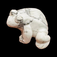 Load image into Gallery viewer, Frog Carved Howlite Statue | 1 Figurine | | 40x36x20mm | White. Gray
