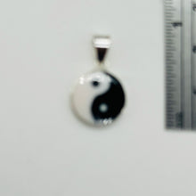 Load image into Gallery viewer, Ying Yang Sterling Silver Round Pendant | 7/8&quot; Long | Black, White | 1 Pendant |

