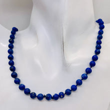 Load image into Gallery viewer, Lapis Lazuli Necklace Knotted on Silk | Round | 30&quot; Long | Blue | 1 Necklace |
