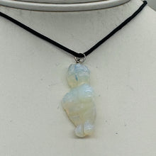 Load image into Gallery viewer, Opalized Glass Goddess Pendant Necklace | 1 1/2&quot; Long | White, Blue | 1 Pendant|
