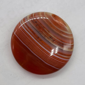 Red/Orange Sardonyx Agate Coin Pendant Bead 5677