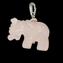 Load image into Gallery viewer, Rose Quartz Elephant Pendant Necklace|Semi Precious Stone Jewelry|Silver Pendant
