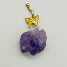 Load image into Gallery viewer, Amethyst Natural Crystal 14K Gold Filled Pendant | 1 1/2&quot; Long | Purple |
