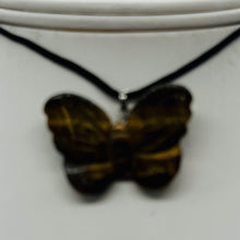 Load image into Gallery viewer, Tiger Eye Stone Butterfly Pendant | 1&quot; Long | Bronze | 1 Pendant Necklace |
