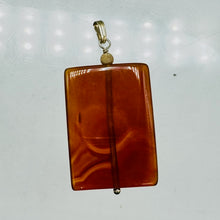 Load image into Gallery viewer, Carnelian Rectangle Cut Pendant | 2&quot; Long | 37x24mm (Carnelian) | Orange |
