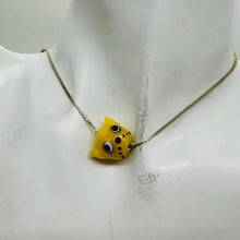 Load image into Gallery viewer, Kitty Cat Ceramic Round Beads | 15mm | Butterscotch Yellow | 4 Beads |
