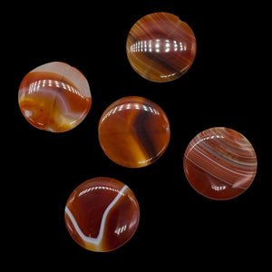 Red/Orange Sardonyx Agate Coin Pendant Bead 5677