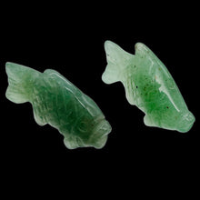 Load image into Gallery viewer, Swimmin&#39; 2 Carved Aventurine Fish Koi Carp Beads | 23x11x8mm | Green
