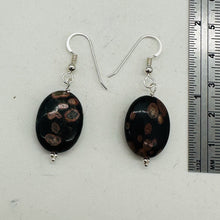 Load image into Gallery viewer, Natural Poppy Ocean Jasper Sterling Silver Earrings | Pink, Black | 1 1/4&quot; Long|
