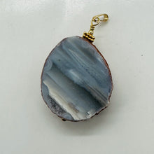 Load image into Gallery viewer, Blue Chalcedony Druzy Circe's Cave 14K Gold Filled Pendant | 1 3/4"Long |
