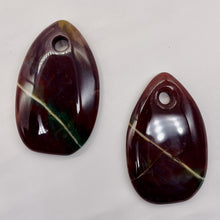 Load image into Gallery viewer, Hand Carved Bloodstone Agate Pendant Bead | 54x33x6mm| Green Red | Oval | 1 Bead
