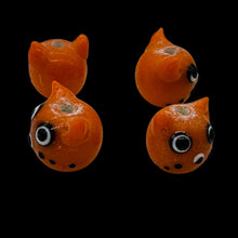 Load image into Gallery viewer, Kitty Cat Ceramic Round Beads | 15mm | Orange | 4 Beads |

