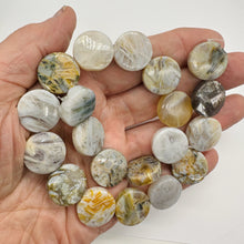 Load image into Gallery viewer, 3 Beads of Window Pane Agate 20mm Coin 9200
