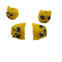 Load image into Gallery viewer, Kitty Cat Ceramic Round Beads | 15mm | Butterscotch Yellow | 4 Beads |
