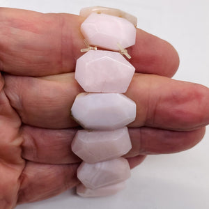 Pink Peruvian Opal Non Stretch 6" Bracelet | 190cts | 25x16x6 - 24x14x4mm |