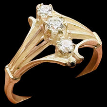 Load image into Gallery viewer, Three Stone Cubic Zirconia Promise Ring Sterling Silver Size 6.75
