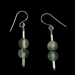 Sparkling Actinolite Quartz Sterling Silver Earrings | 1 1/2" long | 1 Pair |