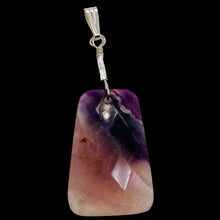 Load image into Gallery viewer, Clear and Purple Striped Fluorite and Sterling Silver Pendant | 2&quot; Long |
