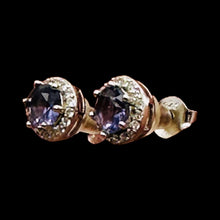 Load image into Gallery viewer, February Birthstone 5mm Purple Created Amethyst Sterling Silver Stud Earrings
