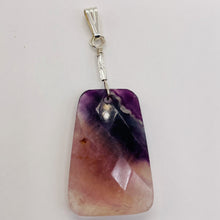 Load image into Gallery viewer, Clear and Purple Striped Fluorite and Sterling Silver Pendant | 2&quot; Long |
