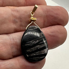 Load image into Gallery viewer, Hypersthene Briolette 14K Gold Filled Goddess Wire Wrap Pendant | 1 3/4&quot; Long |
