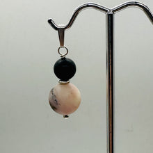 Load image into Gallery viewer, Black Stone Africa Pink Peruvian Opal Sterling Silver Pendant Handmade USA
