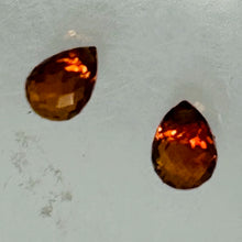 Load image into Gallery viewer, Natural Padparadscha Faceted Sapphires | 0.56cts | Orange | Briolette | 2 ea |
