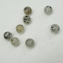Load image into Gallery viewer, Tourmalinated Quartz Round Bead Parcel | 3&quot; Long | Clear, Black | 8 Beads |
