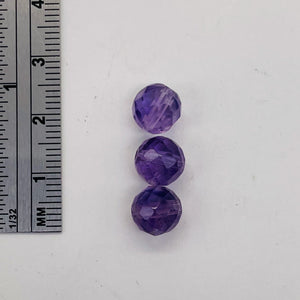 Royal Natural Faceted 8mm Amethyst Round Bead 8 inch Strand 10453AHS