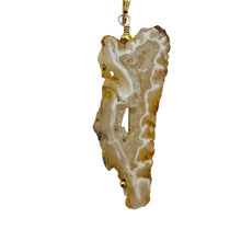 Load image into Gallery viewer, Druzy Agate Slice Designer 14kgf Pendant | 2 1/4" Long | Druzy Agate Crystal |
