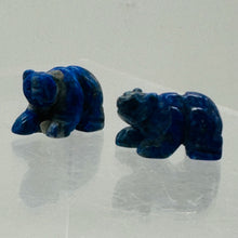 Load image into Gallery viewer, Roar! 2 Hand Carved Natural Lapis Bear Animal Beads | 13x18x7mm | Blue, white
