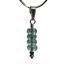Load image into Gallery viewer, Tourmaline Beads Sterling Silver Pendant | Blue | 1&quot; Long |
