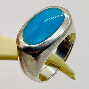 Turquoise Sterling Silver Oval Ring | Size 8 | Blue | 1 Ring |