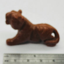 Load image into Gallery viewer, Snarling Tiger Goldstone Carved Figurine | 1 Statue | | 2 x 1 1/4 | Red
