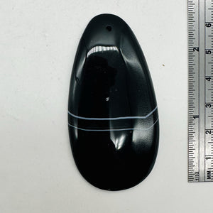 Sardonyx Large Designer Teardrop Pendant Bead| 64x33x6mm| Black.White| 1 Bead|