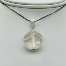 Load image into Gallery viewer, Dragon Carved Quartz Sphere Sterling Silver Pendant Necklace| 20mm| 1 1/4&quot; long|
