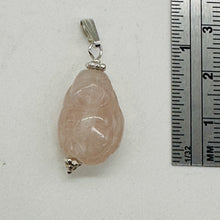 Load image into Gallery viewer, Buddha Hand Carved Rose Quartz Sterling Silver Pendant | 1 1/4&quot; Long |

