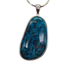 Load image into Gallery viewer, Chrysocolla Sterling Silver Oval Pendant | 3 1/4&quot; Long | Blue, Green| 1 Pendant|
