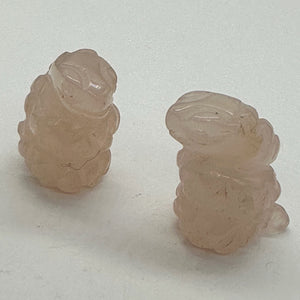 Carved Rose Quartz Snake Animal Beads | 20x11x7mm | Pink