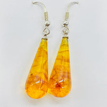Load image into Gallery viewer, Amber Long Teardrop Dangle Earrings | 1 1/2" Long | Amber | 1 Pair Earrings |
