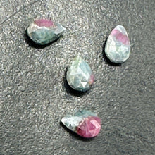 Load image into Gallery viewer, Ruby Zoisite Exquisite Flat Pear Briolette Beads | 8x6x3mm| Green, Red| 2 Beads|

