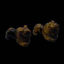 Load image into Gallery viewer, Roaring 2 Carved Tigereye Lion Beads | 18x18x7mm | Golden Brown
