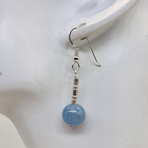 Angelite Sterling Silver Dangle Earrings | Blue | 1 1/2" Long | 1 Pair |